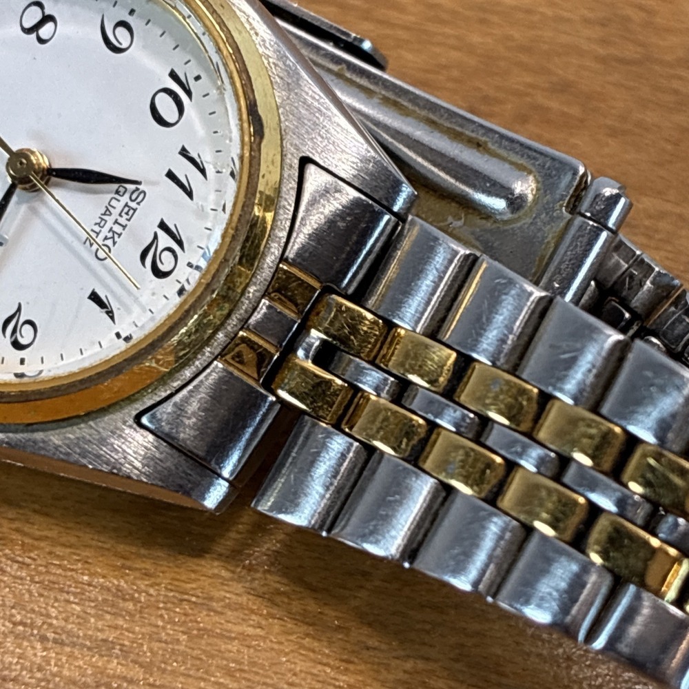 Vintage 1990 Women's Seiko Dress Watch 7N83-0011 Two Toned Working New Battery - Picture 8 of 17